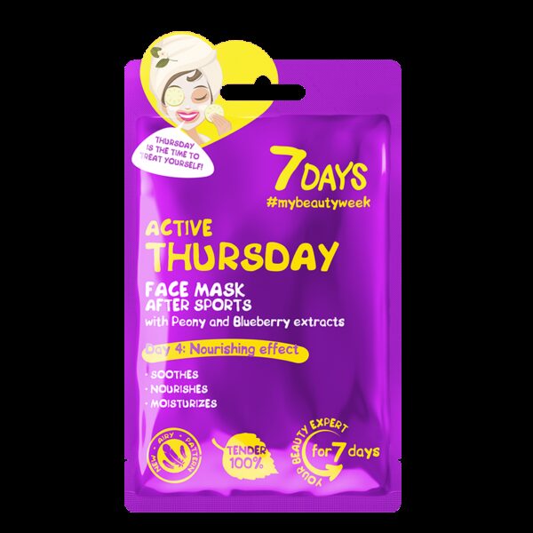 7DAYS Face mask ACTIVE THURSDAY After sports with Peony and Blueberry