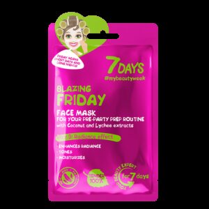 7DAYS Face mask BLAZING FRIDAY For your pre-party perp routine with coconut water and Lychee