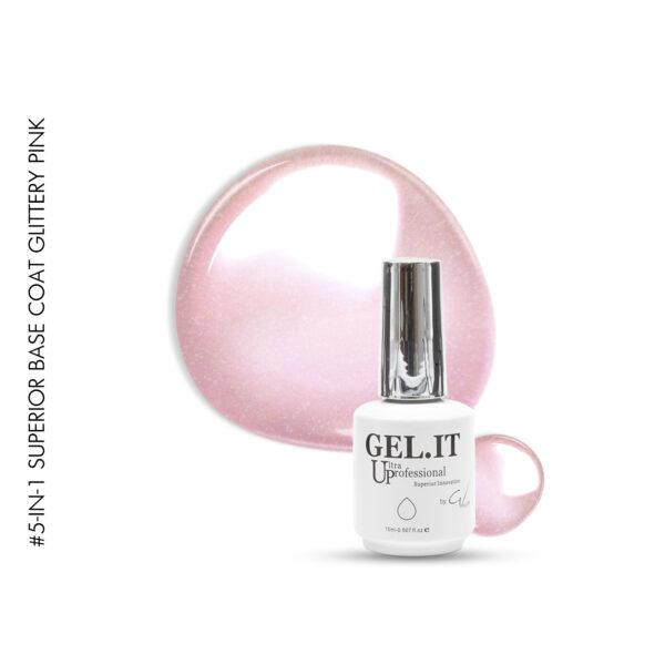 5-in-1 Superior Base Coat Glittery Pink